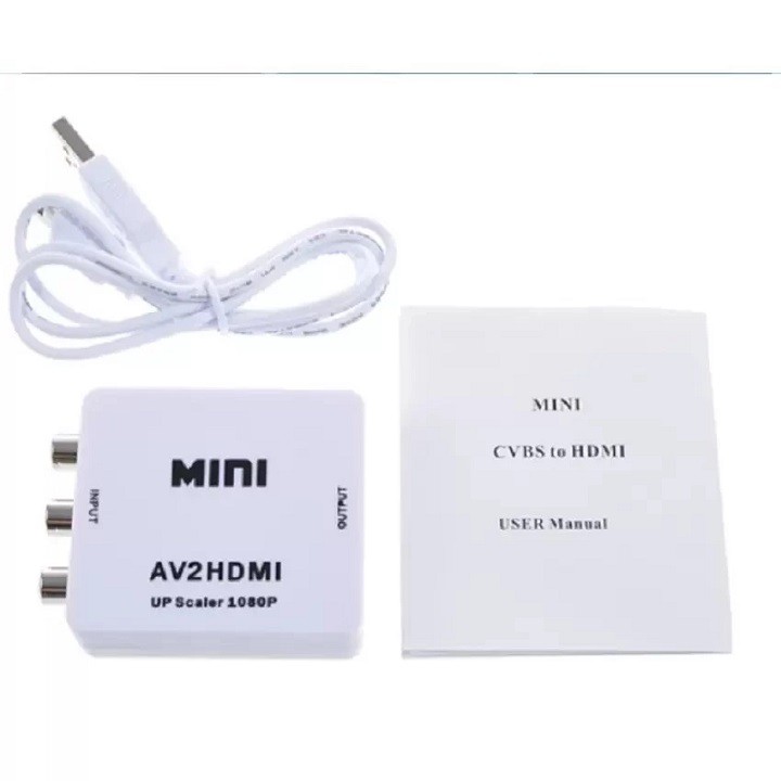 Khuyến mãi bộ chuyển đổi AV sang HDMI Full HD 1080p - AV to HDMI Tặng 1 dây HDMI dẹt 1.5M