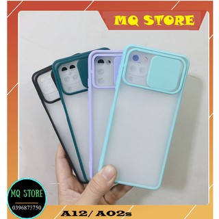 Ốp lưng viền màu lưng nhám trượt bảo vệ camera dành cho Samsung A12, A02s