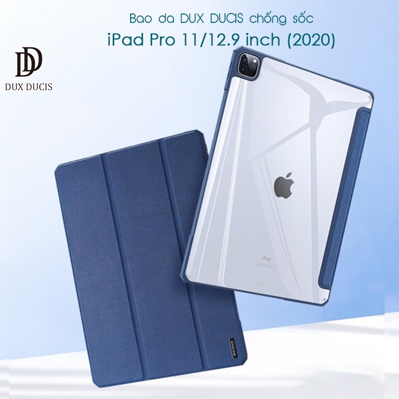 Bao da DUX DUCIS iPad Pro 11/ 12.9 inch (18/20) - KHÔNG KHAY BÚT (AIR SERIES) Mặt lưng trong - Xanh