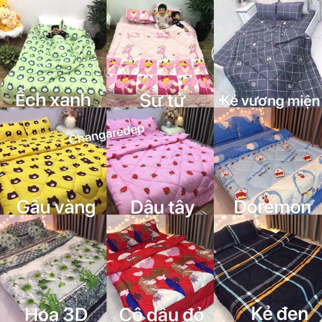 Cặp vỏ gối nằm cotton poly, được chọn mẫu