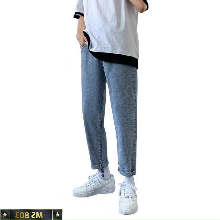 Quần jean nam baggy ống suông rộng - quần bò nam đen dáng đứng vải jeans cao cấp hottrend 2022 J804