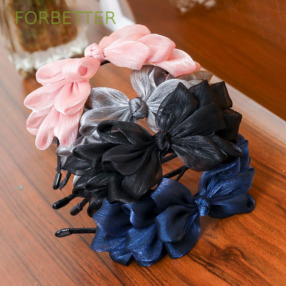 Băng Đô Cotton Đính Nơ Cỡ Lớn Xinh Xắn Dành Cho Nữ