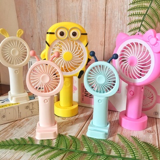 Quạt mini tích điện - Đèn phát sáng - Có kèm đế để bàn