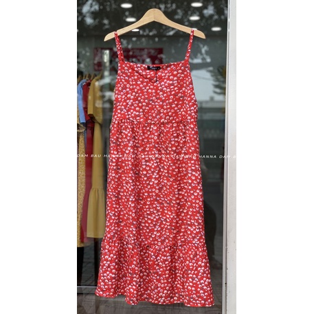 [SIZE 40-80KG] Đầm bầu yếm rời 2 dây dễ thương vải lụa mềm mát không nhăn có túi bên sườn dài qua gối có size 80kg