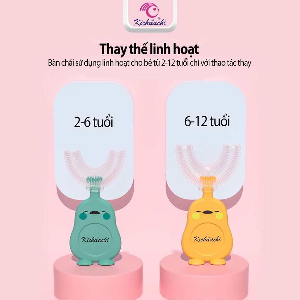 Bàn chải silicone hình chữ U cho bé gtt store