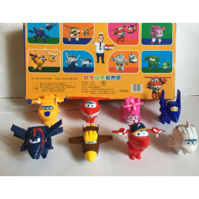 Hộp 8 nhân vật đội bay siêu đẳng super wings biến hình