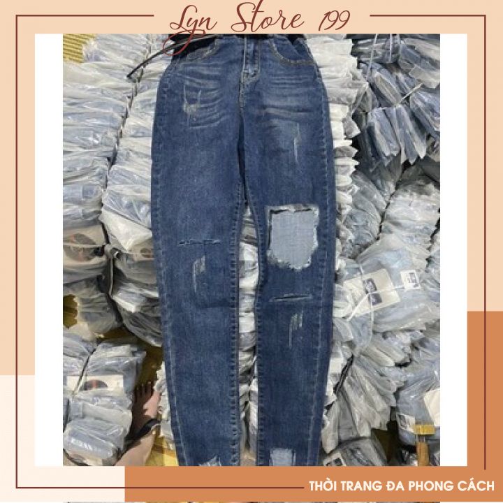 Quần Jeans, Quần Bò Dáng Ôm Rách Xước Phối Cá Tính Đủ Size 1 Màu Duy Nhất Mã Q8