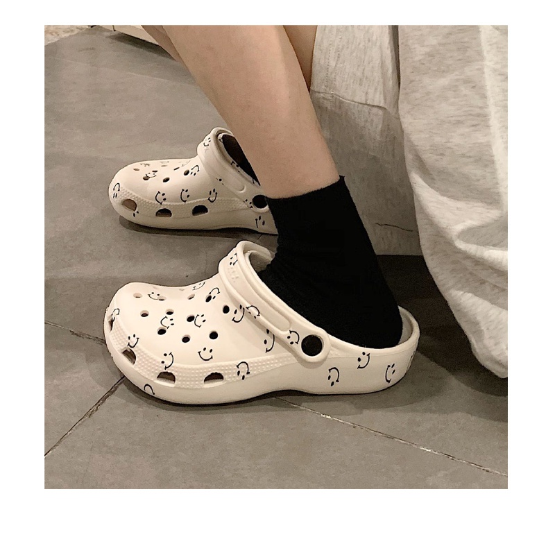 Giày Đế Dày Đục Lỗ Mùa Hè Dễ Thương Phong Cách Hàn Quốc Cho Nữ