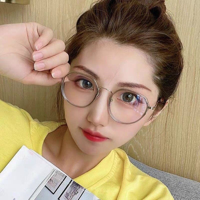 Kính oval ngố loại 1 gọng kim loại viền