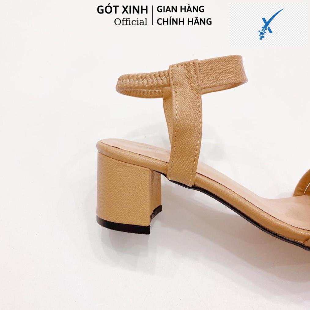 🖐️ Giày sandal cao gót nữ GÓT XINH GD16 da mềm hai quai đế trụ vuông gót cao 5cm 🖐️