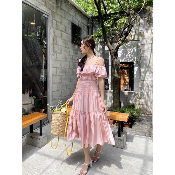 đầm maxi bẹt vai
