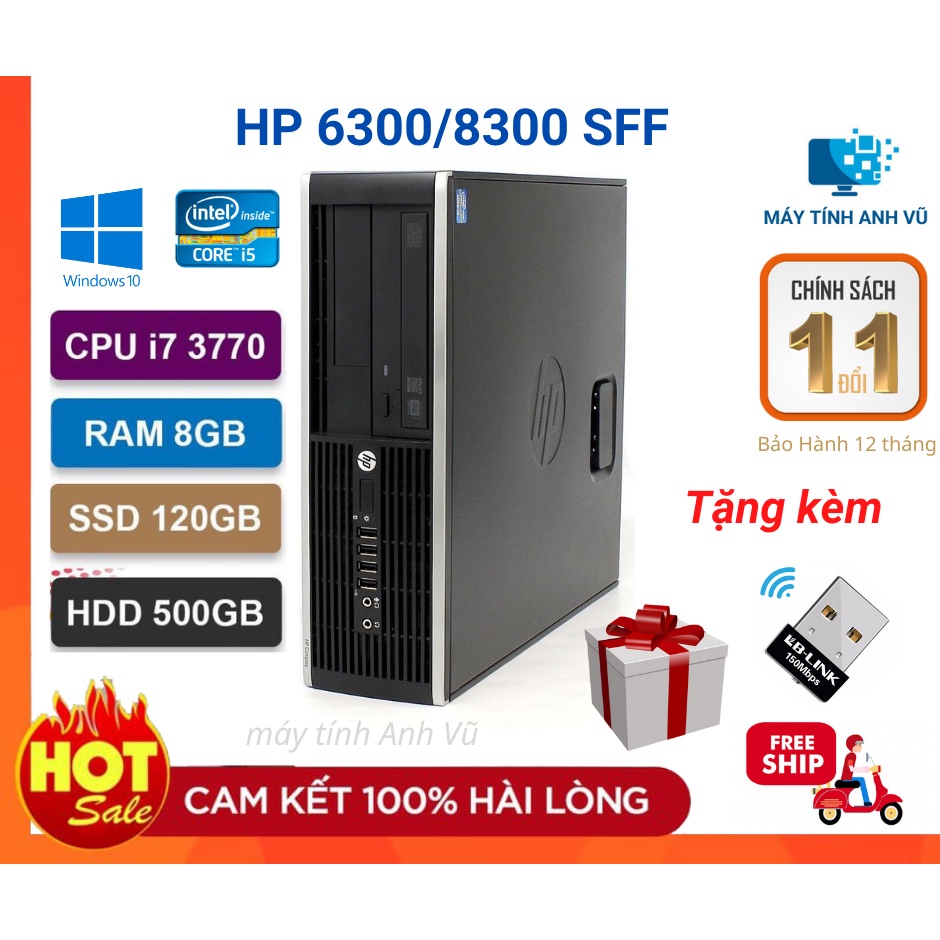 Case Máy tính Văn phòng HP Pro 6300/8300 (i7 3770/8G/SSD120G/500G) Bảo Hành 12 Tháng.
