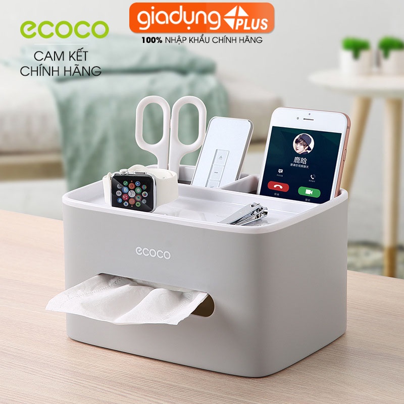 Hộp Đựng Giấy Ăn, Đựng Điều Khiển Đa Chức Năng Để Bàn ( 3 Màu ) Thường Hiệu Ecoco Chính Hãng | Gia Dụng Plus