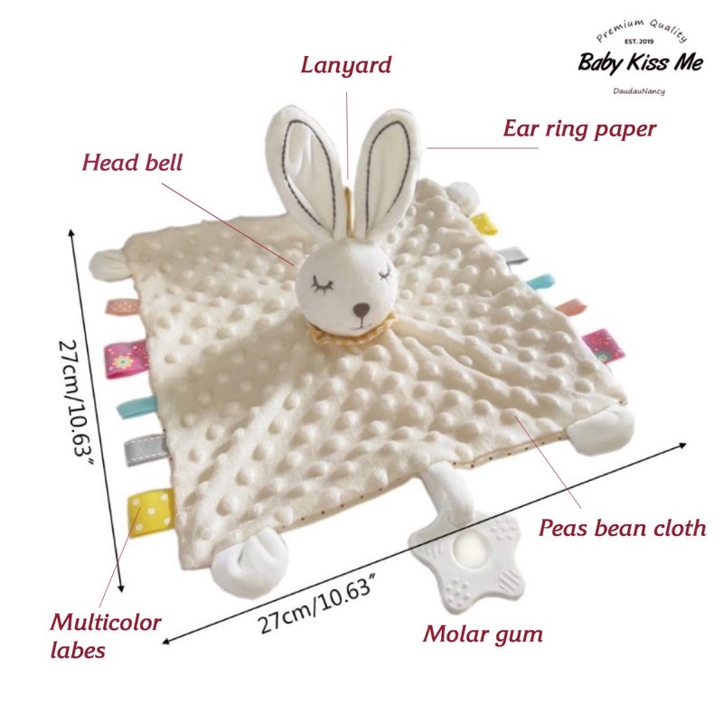 Khăn xoa dịu doudou cho bé, Baby Stuffed Animal Security Blanket