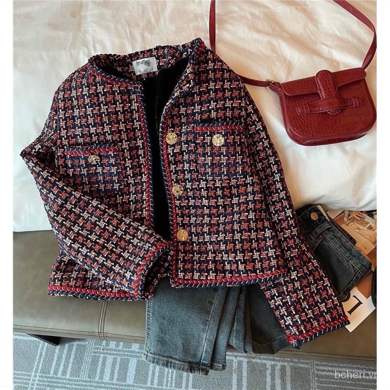 áo khoác dạ ngắn cổ điển nữ khuy cài dáng vest sang trọng, thu đông 2021 | BigBuy360 - bigbuy360.vn
