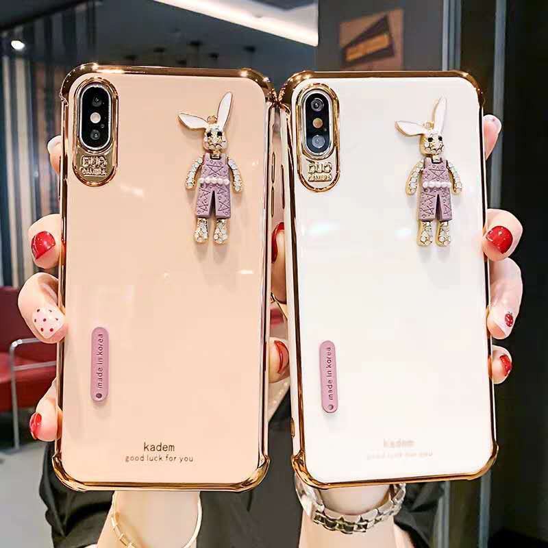 Ốp lưng silicon hình thỏ chống rơi bảo vệ toàn diện cho iPhone 12 12pro 12 Pro Max 7+ 6s+ 8+ SE 7 8 11 Xs 11 Promax