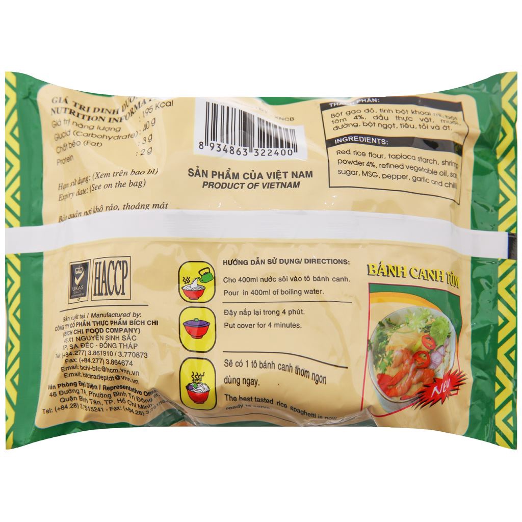 Thùng 30 gói Bánh canh tôm Bích Chi