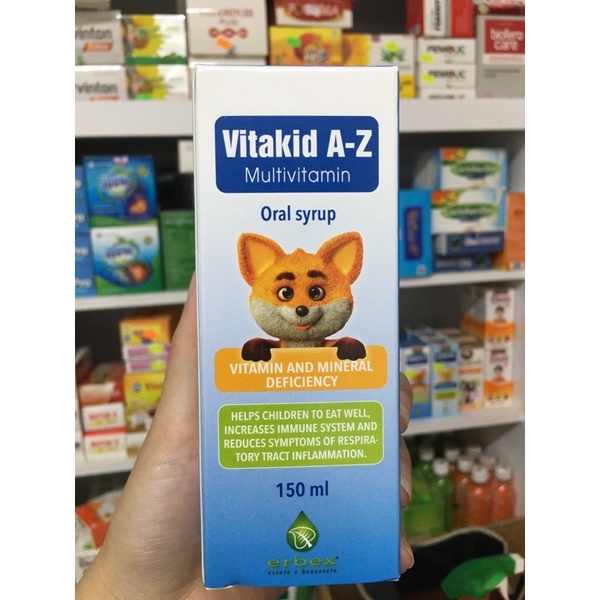 Vitakid A-Z Multivitamin-Vitamin tổng hợp vị chuối 150ml giúp bé ăn ngon, tăng sức đề kháng