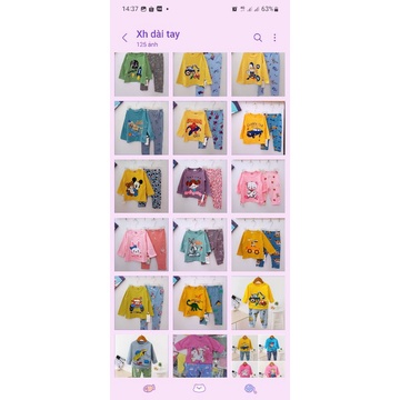 Bộ cotton xuất hàn bé trai / bé gái nhí / nhỡ / đại