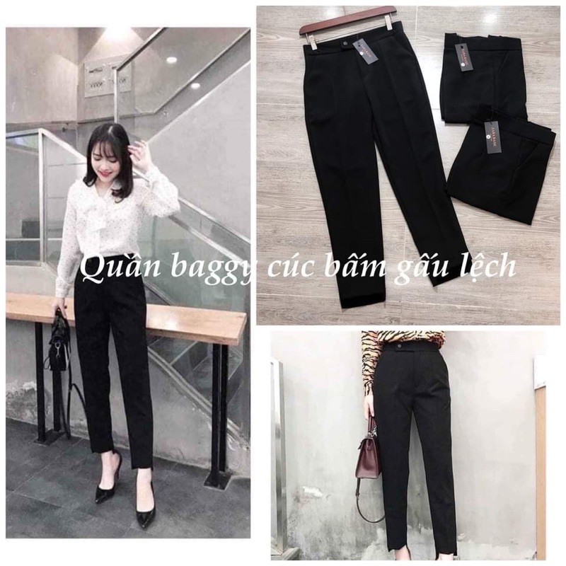 Quần Baggy Công Sở Gấu Lệch, chất vải tuyết mưa loại 1 đứng phom, gọn dáng | BigBuy360 - bigbuy360.vn