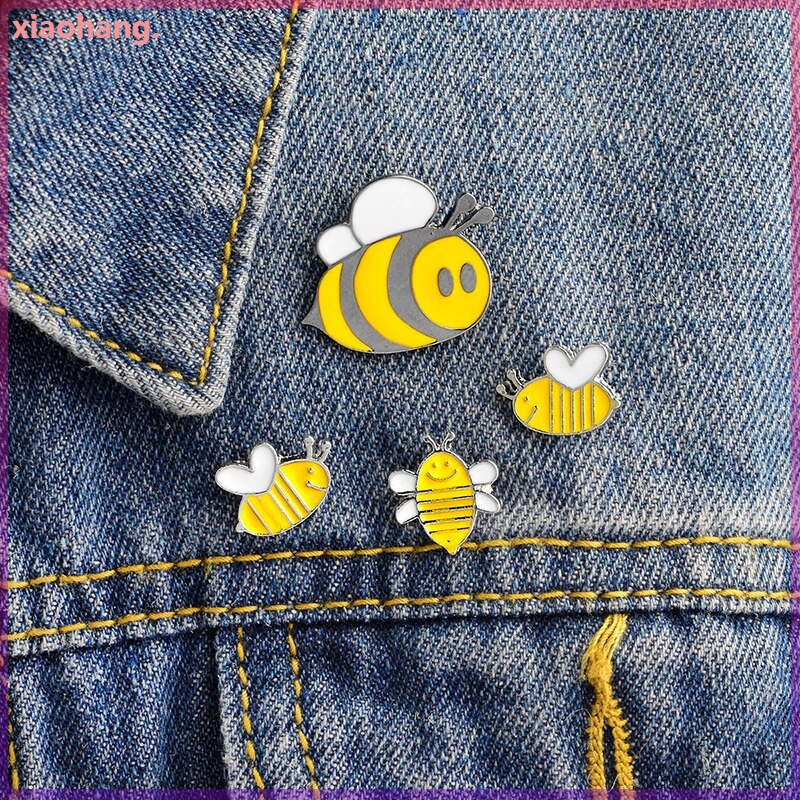 Ghim cài áo hình chú ong vàng hoạt hình đáng yêu