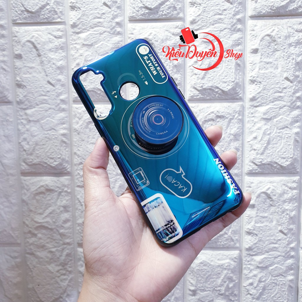 Ốp lưng Realme 5 Pro hình máy ảnh kèm giá đỡ và dây đeo