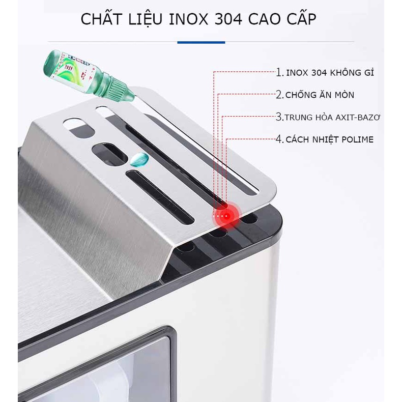 Kệ Gia Vị Đa Năng Inox Cao Cấp 304 Cài Dao Kéo Có Ống Đựng Đũa Siêu Bền- Nhập Khẩu Chính Hãng MKS009
