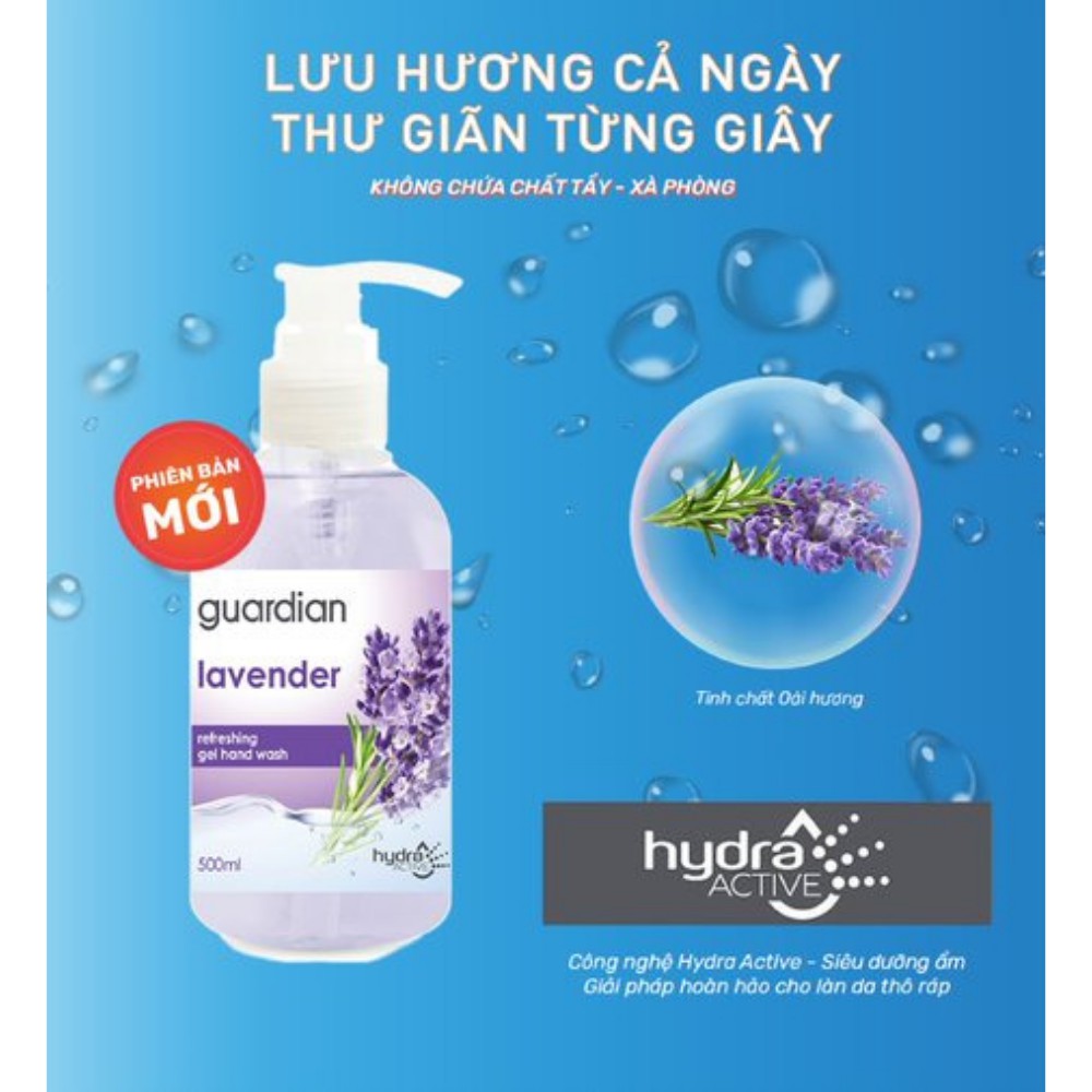 Gel rửa tay Guardian Oải Hương tươi mát 500ml