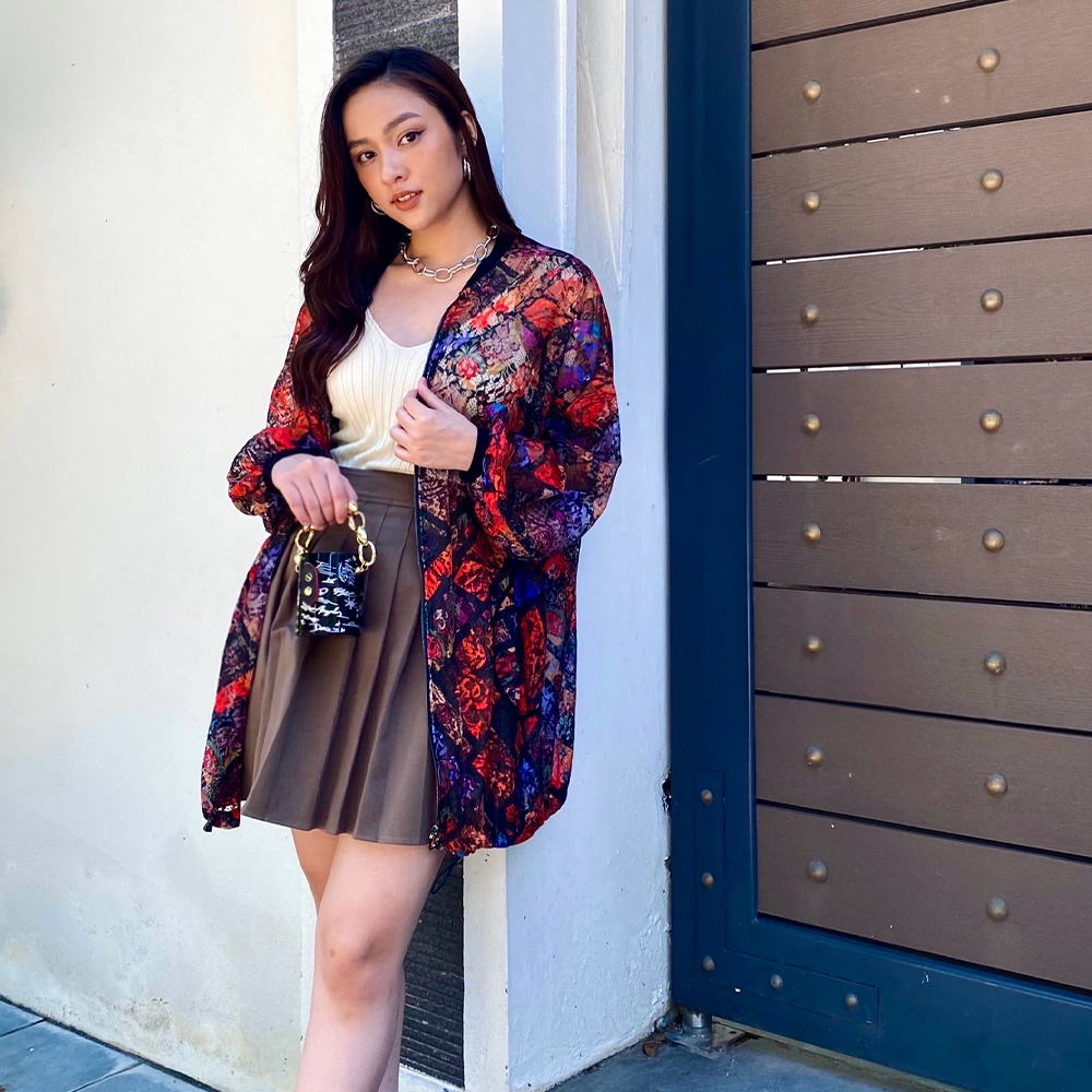 Áo khoác ren tay dài họa tiết LADY ME by Eva de Eva 21AJKO001F