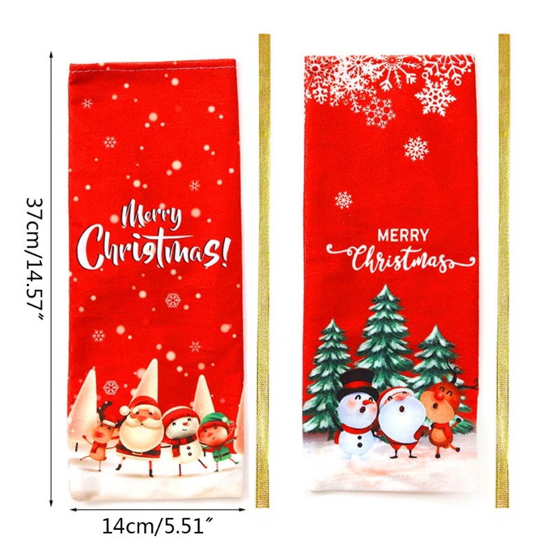 Set 2 Vỏ Bọc Chai Rượu Hoạ Tiết Giáng Sinh Dễ Thương
