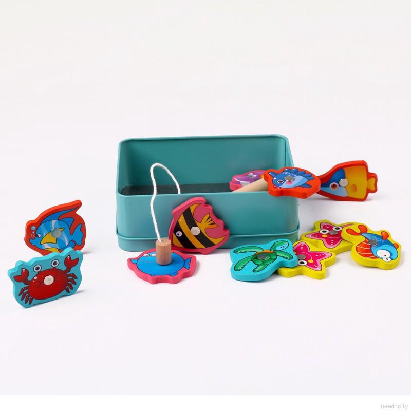 Bộ đồ chơi câu cá bằng gỗ có nam châm cho bé
