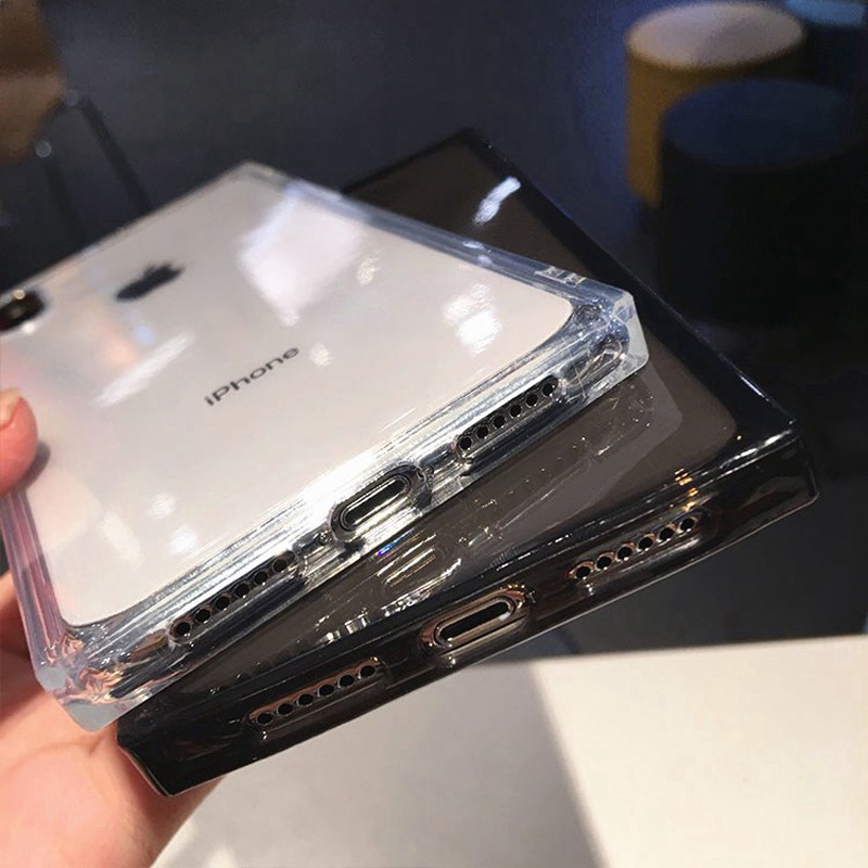 Ốp lưng vuông màu trong suốt đơn giản cho iPhone 6 6S 7 8 Plus X XS MAX XR 11 PRO MAX | BigBuy360 - bigbuy360.vn