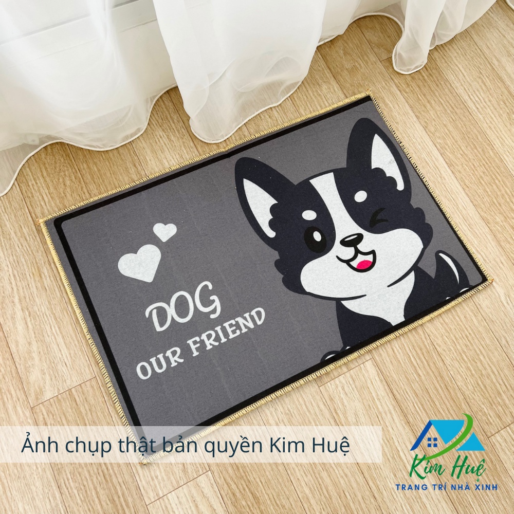 Thảm lau chân nhà tắm, thảm chùi chân mẫu hoa sóng gấu dâu nhà bếp chống trơn trượt thấm nước 40x60cm Kim Huệ