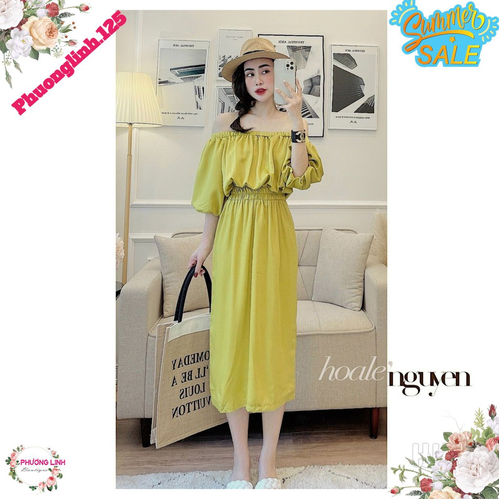 VÁY NGANG VAI CHUN EO TAY BỒNG | BigBuy360 - bigbuy360.vn