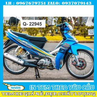 Tem rời sirius dán xe xanh gp mẫu 6