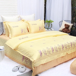 Bộ ga bọc chần gòn cotton solid edena 357- gồm 5 món