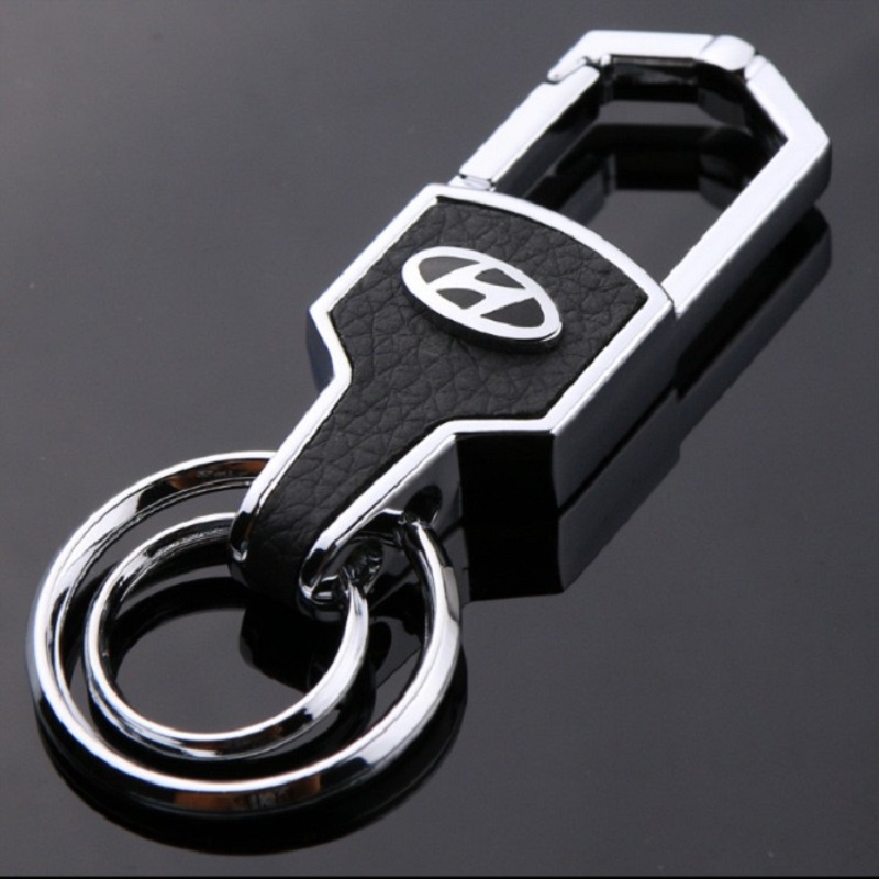 Móc treo chìa khóa xe trang trí chất liệu hợp kim bọc da gắn logo các hãng xe