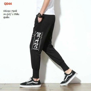 Quần Jogger nỉ khóa kéo MAN