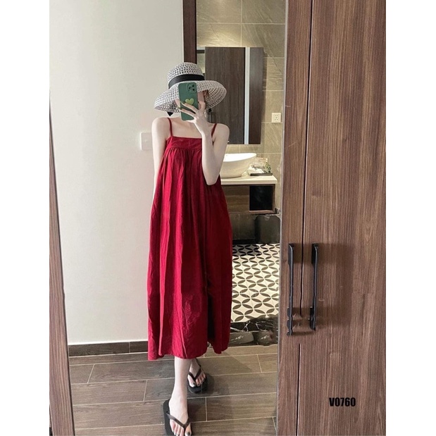 Đầm maxi 2 dây dáng dài,Váy 2dây đi biển cúp ngực 3 màu cực xinh