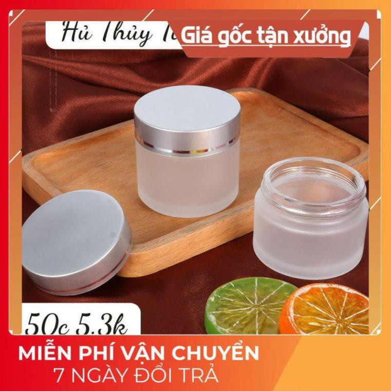 Hủ Đựng Kem ❤ GIÁ TỐT NHẤT ❤ [5g,10g] Hủ Chiết Mỹ Phẩm Thủy Tinh Nắp Bạc , hủ đựng mỹ phẩm , hủ kem thủy tinh .