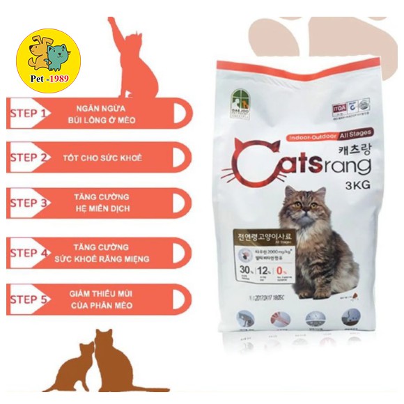 [Mã PET50K giảm Giảm 10% - Tối đa 50K đơn từ 250K] Thức Ăn Cho Mèo Catsrang 5kg nhập khẩu Hàn Quốc Pet-1989