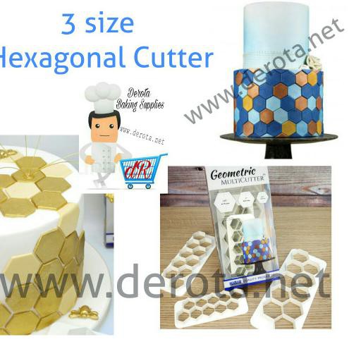 3 Size Lục Giác Fondant Cookie Cutter (hàng Có Sẵn)