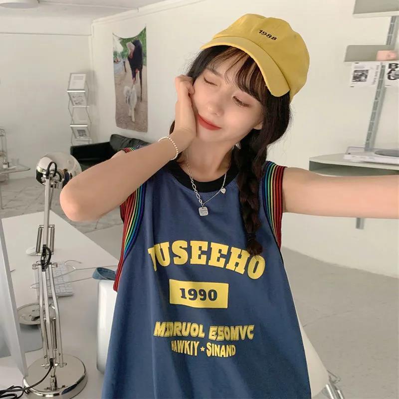 Áo Sát Nách Dáng Rộng Phong Cách Thể Thao Bóng Rổ Thời Trang Mùa Hè Cho Nữ