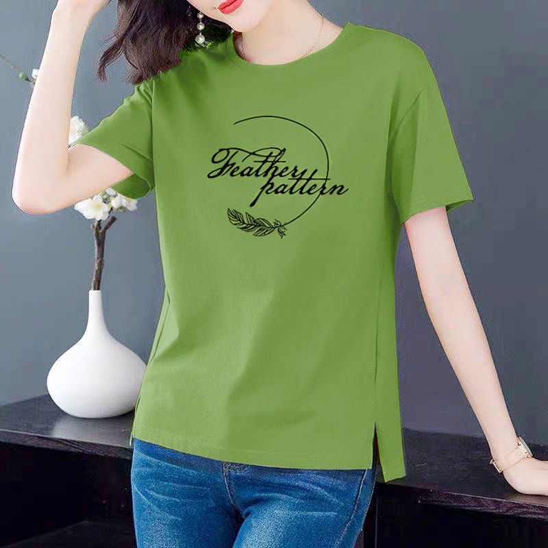 Thời Trang Áo Thun Tay Ngắn Dáng Rộng Chất Liệu Cotton In Họa Tiết Độc Đáo Cho Nữ