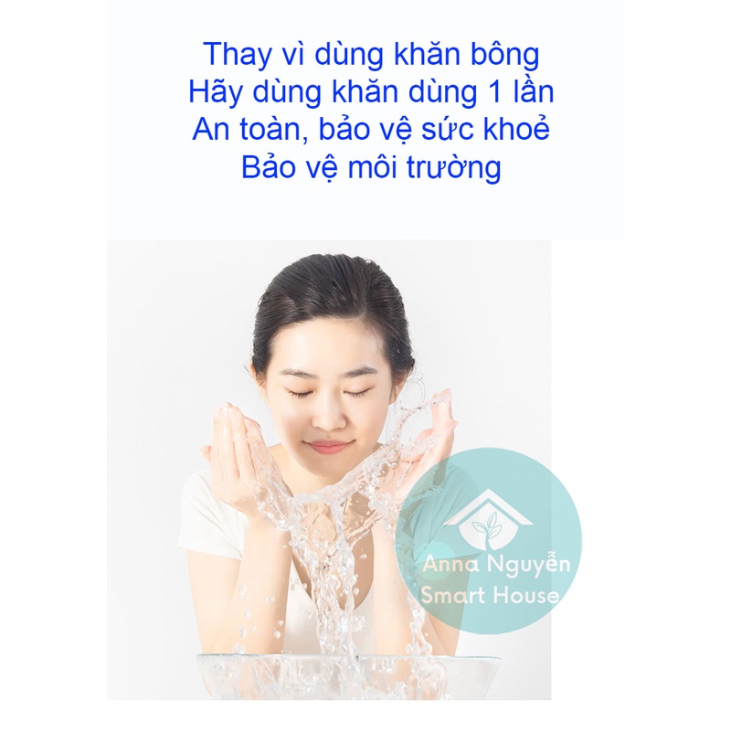 Khăn mặt dùng 1 lần, có thể lau khô- lau ướt, giấy đa năng, chất liệu vải không dệt mềm mại, dẻo dai