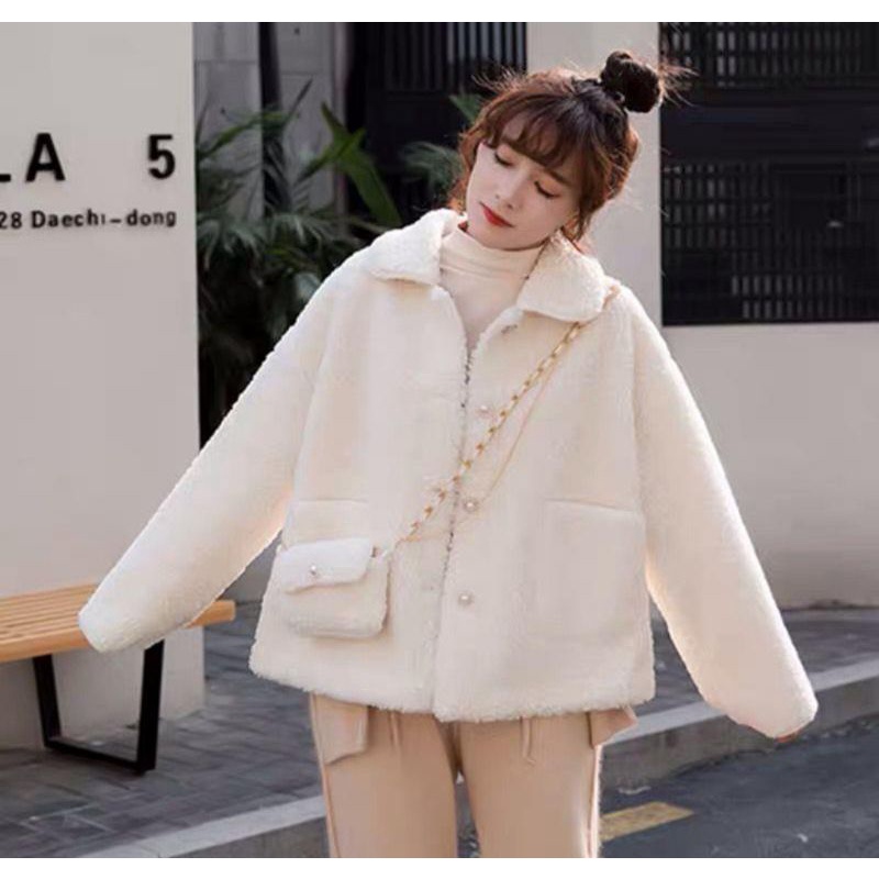 Áo khoác lông cừu + tặng kèm túi 209k
