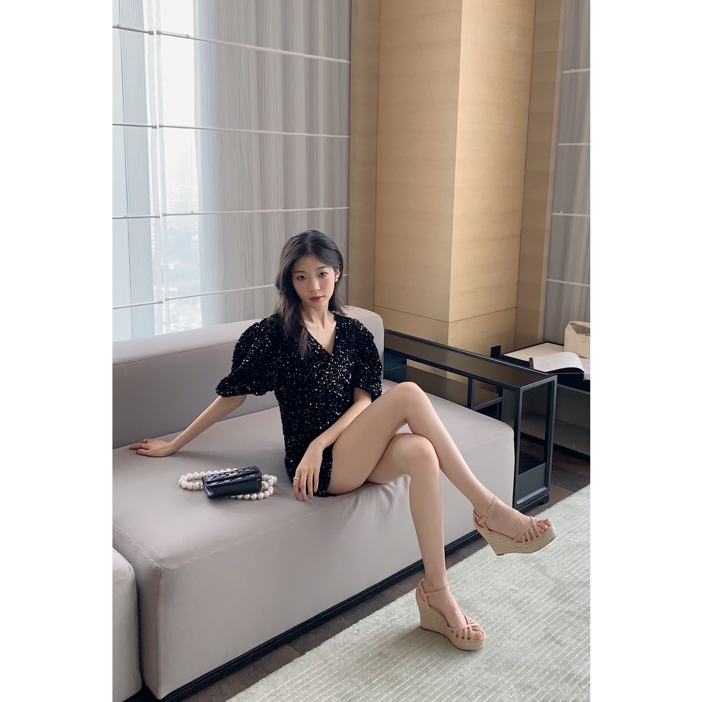 Giày Sandal Cao Gót Đế Xuồng Bện Dây Rơm Mỏng Phong Cách Châu Âu 2022 Cho Nữ