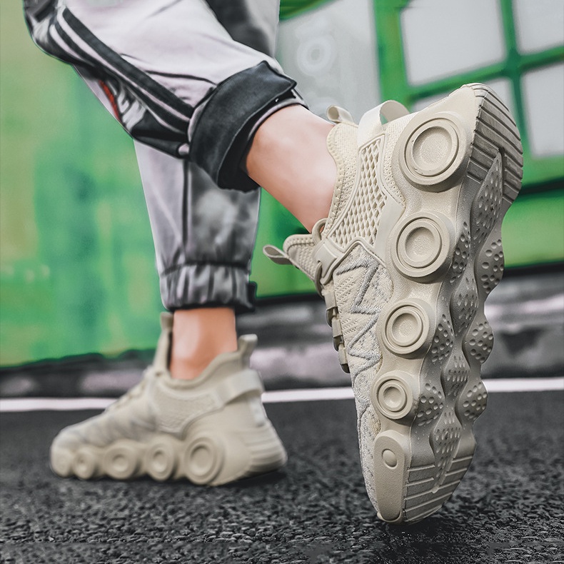 Giày Thể Thao Nam GEMI - Sneaker Màu Kaki - Đen, Giày Thể Thao Phù Hợp Mọi Lứa Tuổi, Ôm Chân - G5125