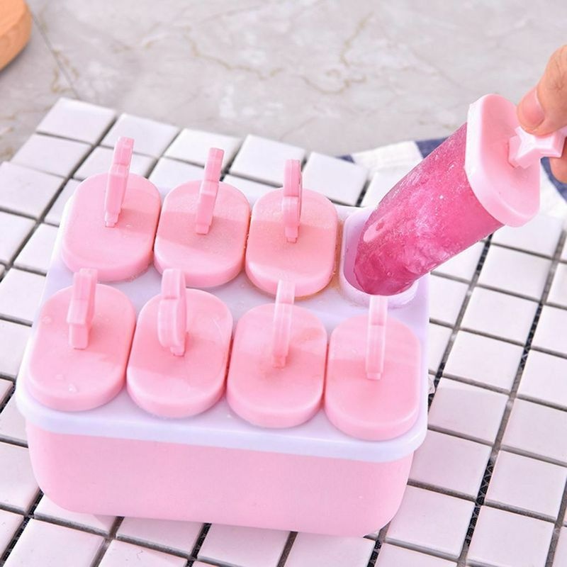Khuôn Làm Kem Que 8 Ngăn DIY Tiện Lợi