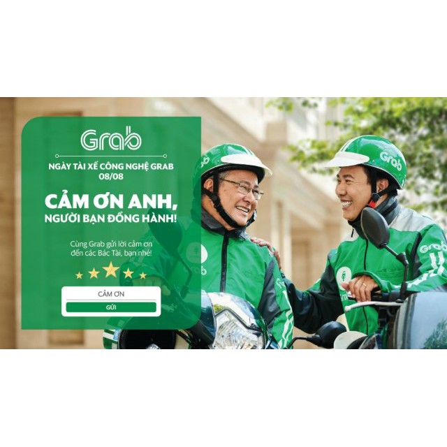 Toàn Quốc - Evoucher Mã Giảm Giá Grab 50k. Áp Dụng Grab Care, Grab Bike